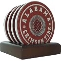 Steiner Sports Alabama Crimson Tide Logo Coasters with Game Used Jersey (Set of 4)