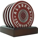 Steiner Sports Alabama Crimson Tide Logo Coasters with Game Used Jersey (Set of 4)