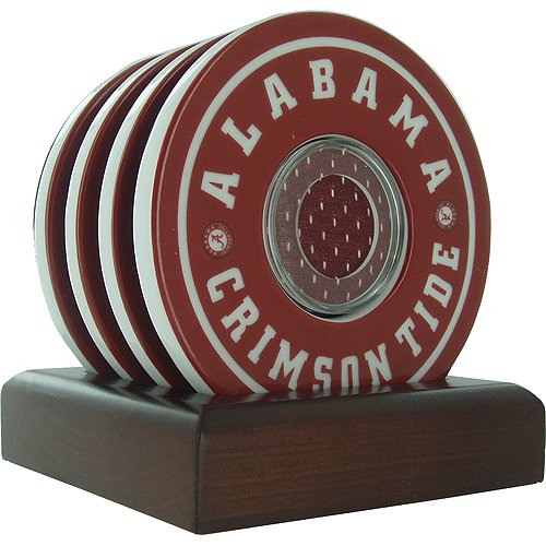 Steiner Sports Alabama Crimson Tide Logo Coasters with Game Used Jersey (Set of 4)