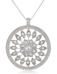 Riccova "Retro" Crystal Designed Medallion Pendant Necklace, 18"