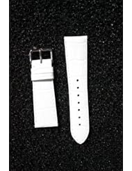 16mm Bright White Italian Leather Alligator Grain QR Pins for Michele Style