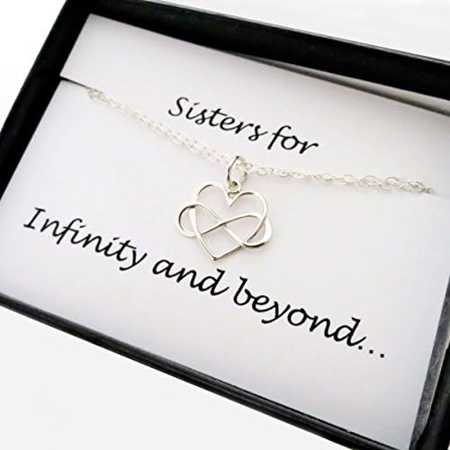 Infinity and Heart Bracelet in Sterling Silver with Card Set for Sister (6 Inches)