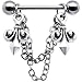 Handcrafted Fleur and Chain Dangle Nipple Ring