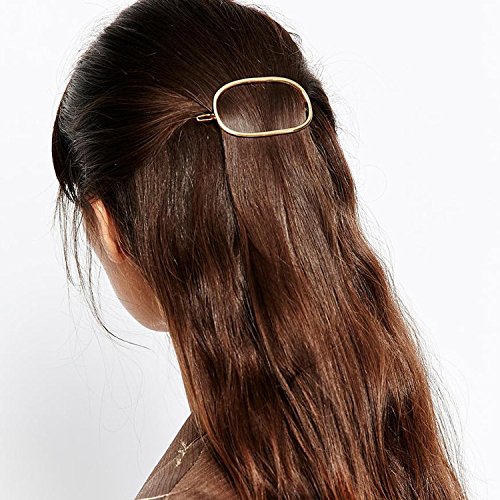 ANGELANGELA Minimalist Gold Silver Square Hollow Geometric Metal Hairpin DOUBLE Hair Clip Clamps Accessories Barrettes Bobby Pin Ponytail Holder Statement Women's GIFT Headwear Styling Jewelry