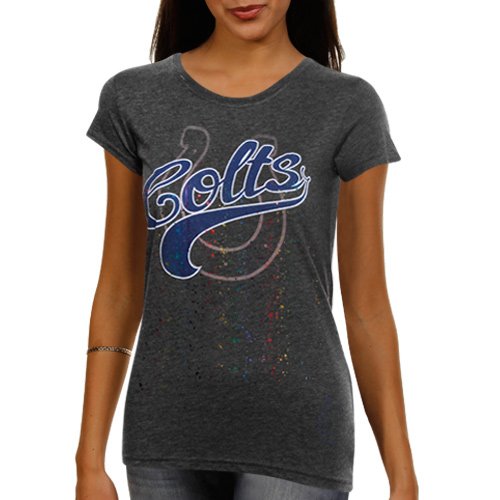 Reebok Indianapolis Colts Ladies Tilted Tailsweep T-Shirt - Navy Blue (Small)