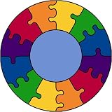 Learning Carpets Rainbow Puzzle Carpet / 6'6'' Circle