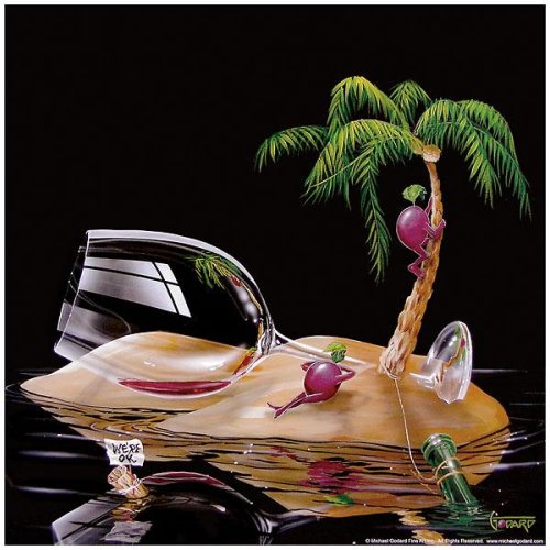 Lost In Paradise [Detail] - Artist: Michael Godard - Art Print Poster Size: 12.00 by 12.00 inches