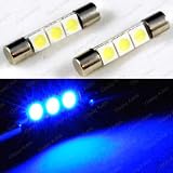 Blue 3-SMD 6641 Fuse LED Visor Vanity Mirror Lights (A Pair) 