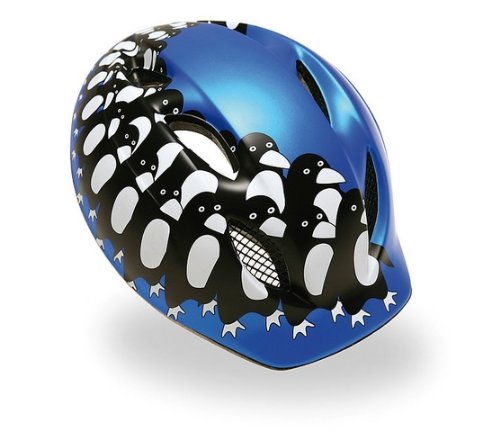 MET Kinder Helm Super Buddy, blaue Pinguine, 52-57cm