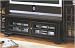 Black Finish TV Stand With Windowpane Glass