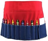 Princess Linens Doodlebugz Crayon Apron Red and Blue