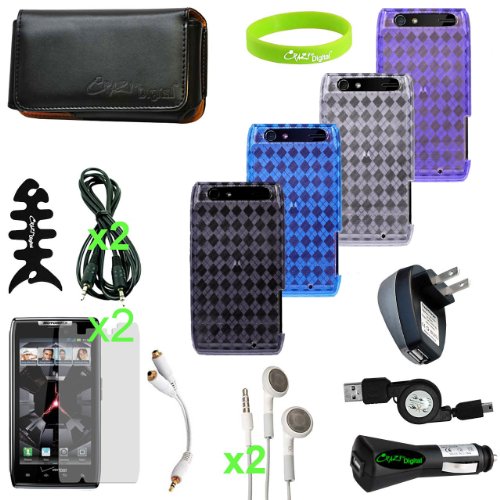 CrazyOnDigital Cases Charger Screen Protector For Motorola Droid RAZOR RAZR RAZRMAXX XT912 (17-item). CrazyOnDigital Retail Package CrazyOnDigital Cases Charger Screen Protector For Motorola Droid RAZOR RAZR RAZRMAXX XT912 (17-item). CrazyOnDigital Retail Package