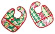 2 Red Hens Celebration Collection Bib Set-Stockings And Candy Canes