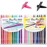 JX Monami Plus Pen,Pack of 24 Colors Fine Point Fineliner Pen,Coloring Drawing & Art Supplies Marker,Fibre Tip 0.38mm