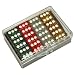 Set of 12 Glitter Dice - Red - Silver - Green - Gold in Acrylic Box