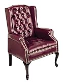 Burgundy Vinyl Traditional Side Chair