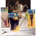 Da Bird Super Pack (Includes 1 Da Bird Original 36" Single Pole Cat Toy, Feather Refill, Sparkly Attachment, Kitty Puff Attachment, and Peacock Feather) from Go Cat Feather Toys