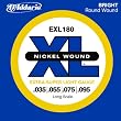 D'Addario EXL180 Nickel Wound Bass Guitar Strings, Extra Super Light, 35-95, Long Scale