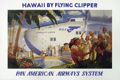 VINTAGE Pan American Aviation plane Poster 