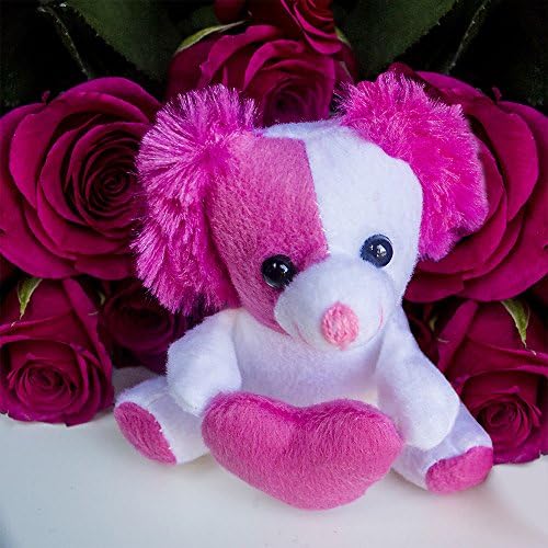 Valentines Day Gifts for Her - Cute Small Valentine Dog With Heart - Random Assorted Colors - One Plush Dog Per Order