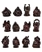 Dark Cherry Set of 12 Mini Happy Buddha Statues