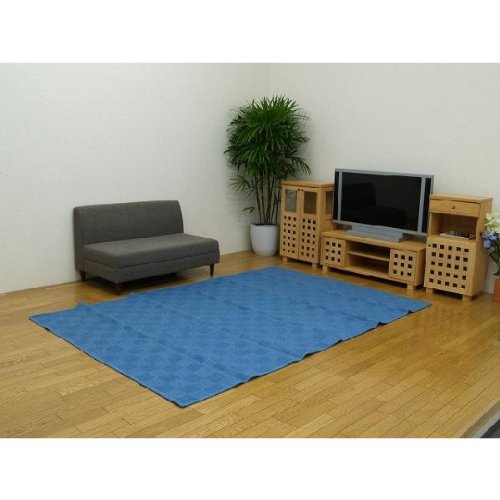 在庫限り！！処分価格　綿混ラグカーペット『フォルテッシモ』　サイズ：261×261cm（江戸間4.5畳サイズ）　カラー：ブルー　(#4907970*) 