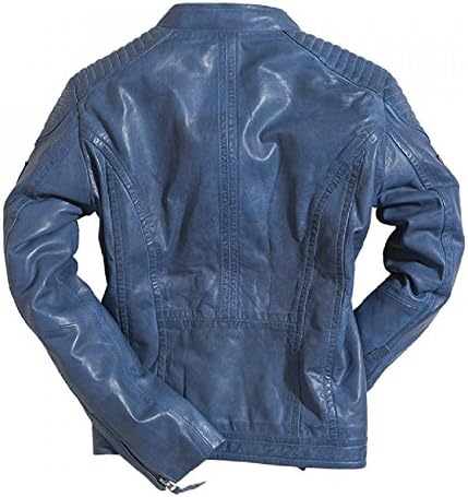 Warson Motors Ladies Grand Prix Leather Jacket - Blue XL Blue