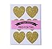 48 Gold Glitter Heart Stickers