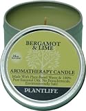 Bergamot & Lime Aromatherapy Candle- 24 hr burn time- made with 100% pure essential oils