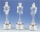 Set of 3 Musical Icy Crystal Christmas Nutcracker Figures 11.75