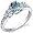 Enchanting 0.50 Carats Swiss Blue Topaz Ring in Sterling Silver Rhodium Finish Size 5