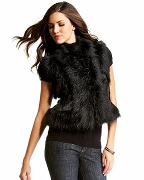 bebe.com : Ebony Faux Fur Vest : ebony faux fur vest com faux ebony