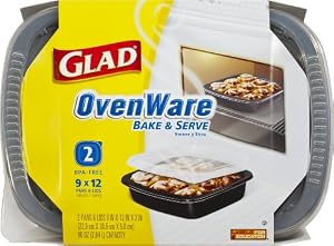 Glad SimplyCooking OvenWare 9x12 Baking Containers, 96 Ounces, 2 Count (Pack of 6)
