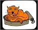 Decorated Mouse Pad with can, eating, sardine, cat, food