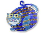 Clearly Charming Chesire Cat Sterling Silver and Enamel Pin by Zarah