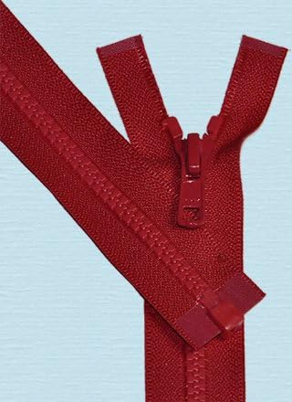 13" Vislon Zipper ~ YKK #5 Molded Plastic ~ Separating - 519 Hot Red (1 Zipper / Pack)