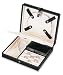 Wolf Designs Fine Leather Folding Travel Omega Necklace Case Jewelry Box - Scarlet (Black Shown)