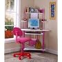 Pink Finish Corner Workstation Kids Computer Desk