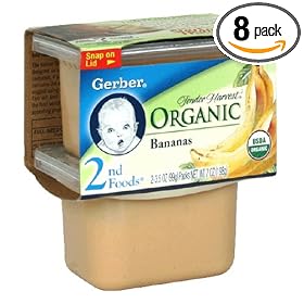 51BN2lKNHIL. SL500 AA280 PIbundle 8,TopRight,0,0 AA280 SH20  Gerber 2nd Foods Tender Harvest Organic Bananas, 2 Count, 3.5 Ounce Units