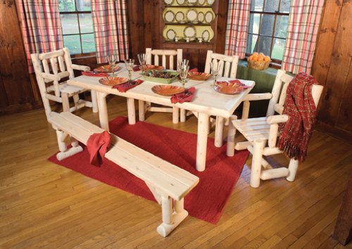 CEDAR LOG SOLIDTOP DINING TABL