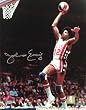 Julius Erving Signed Nets Action 16x20 Photo