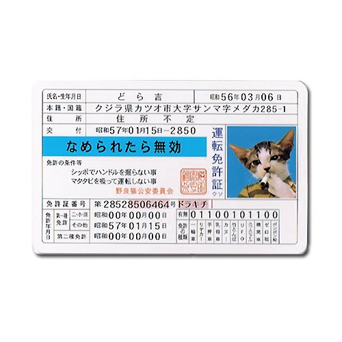 なめんなよ　免許証　021　なめねこ
