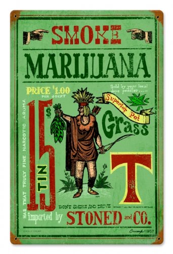 Smoke Marijuana Humor Vintage Metal Sign - Victory Vintage Signs