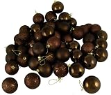20ct Chocolate Brown Shatterproof 4-Finish Christmas Ball Ornaments 2.75 (70mm)