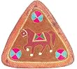 ShalinCraft Folding-Stools Embroidered Camel Leather Seat Indian-Style