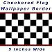 Checkered Flag Cars Nascar Wallpaper Border-9 Inch (Red Edge)