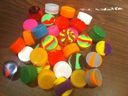 15x Assorted Colors Non-stick Silicone Oil Wax Dab Jar Container