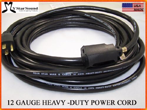 Extension Power Cord 25' Heavy Duty 12 Gauge 3 Conductor Rated for Outdoor Use. Great for Live Entertainment & Motor Home Power Sjtw