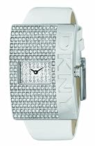 DKNY Ladies Ivory Leather Strap Watch With White Dial