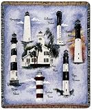 South Carolina Historic Lighthouses Tapestry Throw Blanket 50